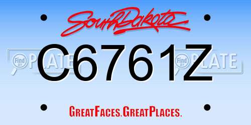 C6761Z South Dakota License Plate