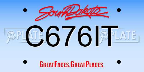 C676IT South Dakota License Plate