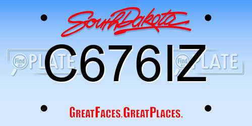C676IZ South Dakota License Plate