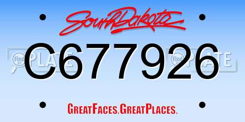 C677926 South Dakota License Plate