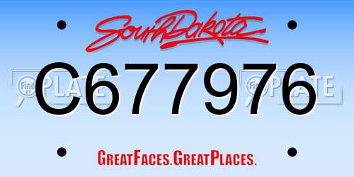 C677976 South Dakota License Plate
