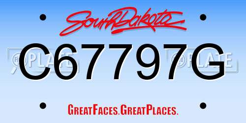 C67797G South Dakota License Plate