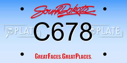 C678 South Dakota License Plate