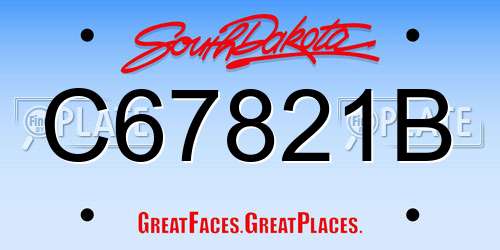 C67821B South Dakota License Plate