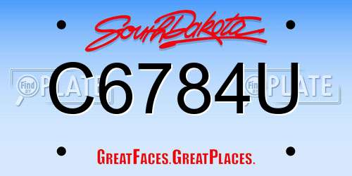 C6784U South Dakota License Plate