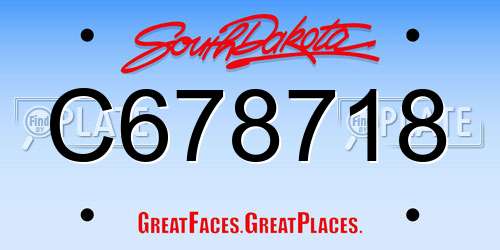 C678718 South Dakota License Plate