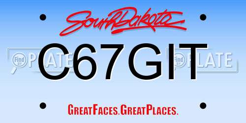 C67GIT South Dakota License Plate