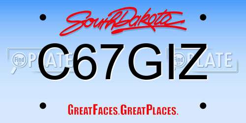 C67GIZ South Dakota License Plate