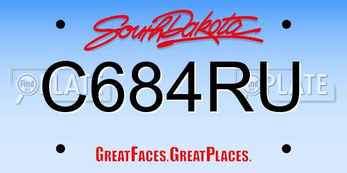 C684RU South Dakota License Plate