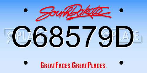 C68579D South Dakota License Plate