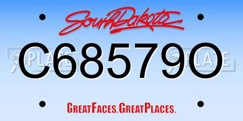 C68579O South Dakota License Plate