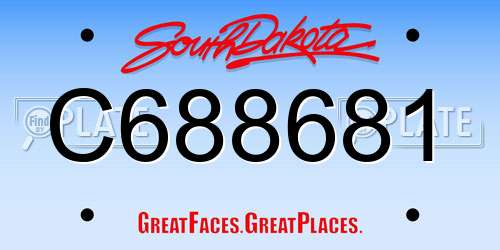 C688681 South Dakota License Plate