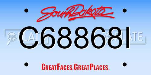 C68868I South Dakota License Plate