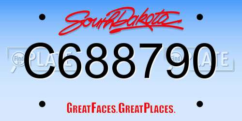 C688790 South Dakota License Plate
