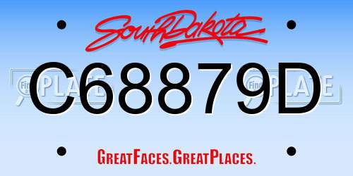 C68879D South Dakota License Plate