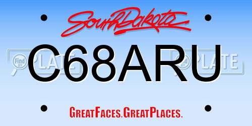 C68ARU South Dakota License Plate