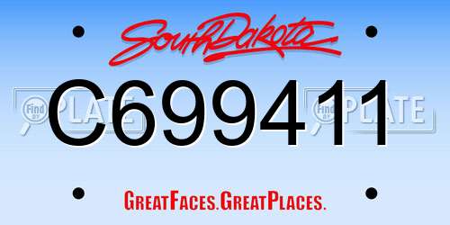 C699411 South Dakota License Plate
