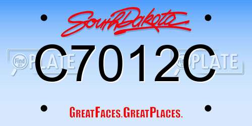 C7012C South Dakota License Plate