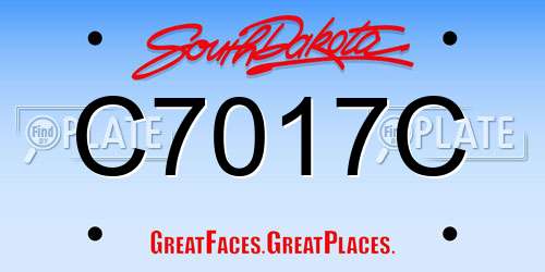 C7017C South Dakota License Plate
