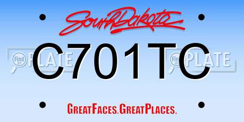 C701TC South Dakota License Plate