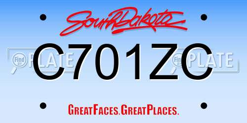 C701ZC South Dakota License Plate