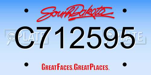 C712595 South Dakota License Plate