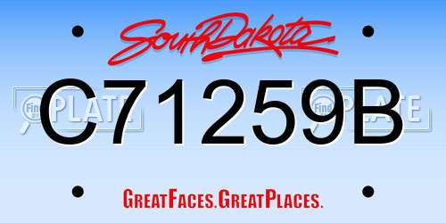 C71259B South Dakota License Plate