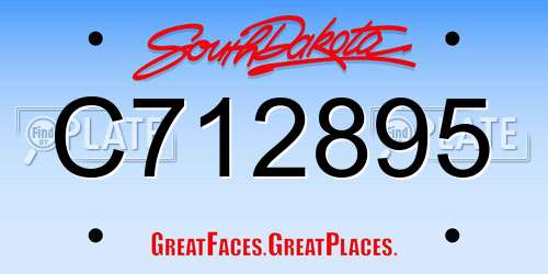 C712895 South Dakota License Plate