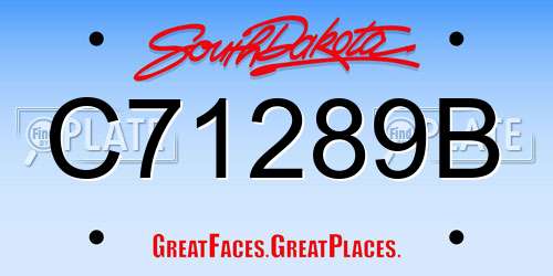 C71289B South Dakota License Plate