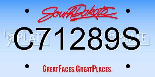 C71289S South Dakota License Plate