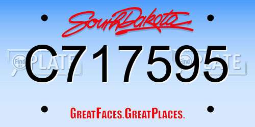 C717595 South Dakota License Plate