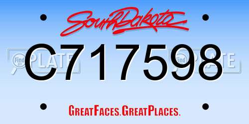 C717598 South Dakota License Plate