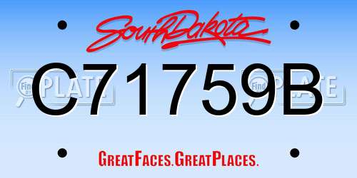C71759B South Dakota License Plate