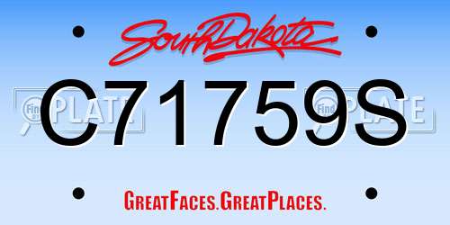 C71759S South Dakota License Plate