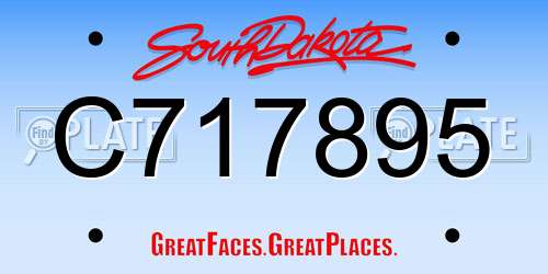 C717895 South Dakota License Plate