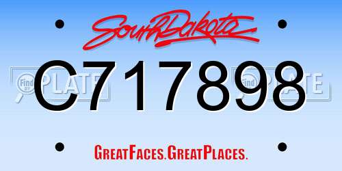 C717898 South Dakota License Plate