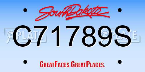 C71789S South Dakota License Plate