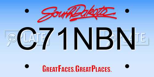 C71NBN South Dakota License Plate