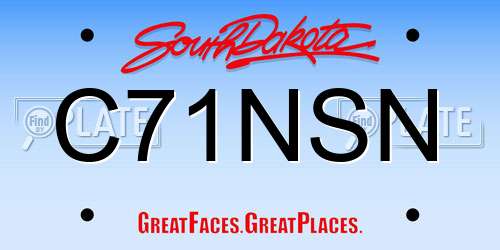 C71NSN South Dakota License Plate