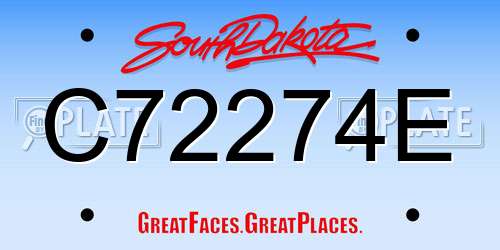 C72274E South Dakota License Plate
