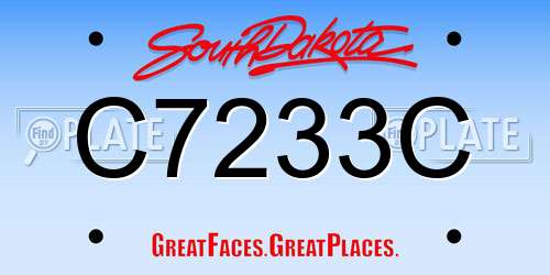 C7233C South Dakota License Plate