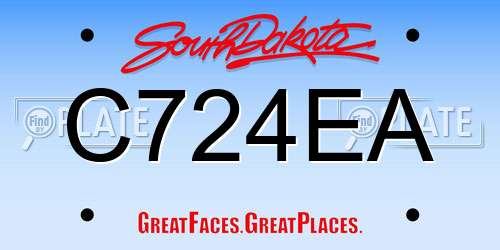 C724EA South Dakota License Plate