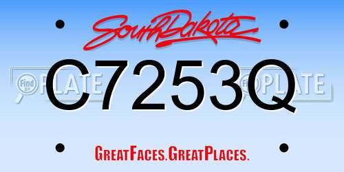 C7253Q South Dakota License Plate