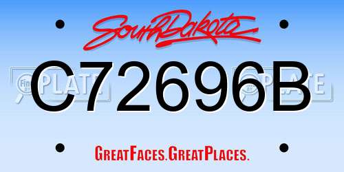 C72696B South Dakota License Plate