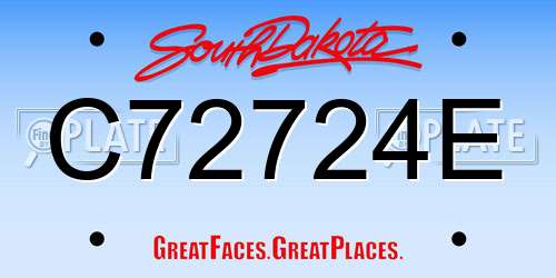 C72724E South Dakota License Plate