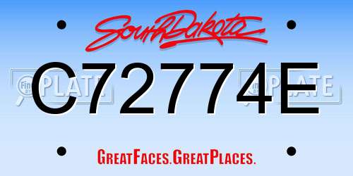 C72774E South Dakota License Plate