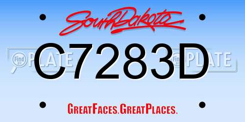 C7283D South Dakota License Plate