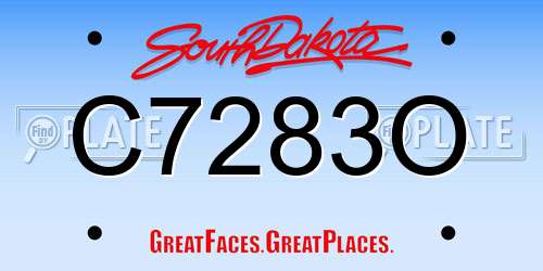 C7283O South Dakota License Plate