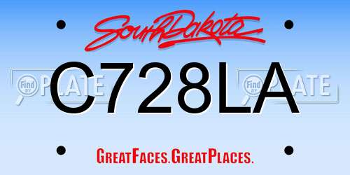 C728LA South Dakota License Plate