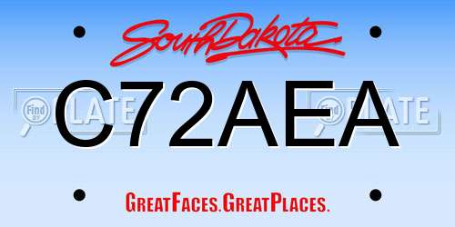 C72AEA South Dakota License Plate